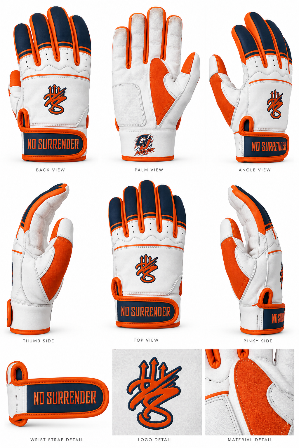 PLAYER SERIES: CJ MEYER “NO SURRENDER” SHORT CUFF BATTING GLOVES