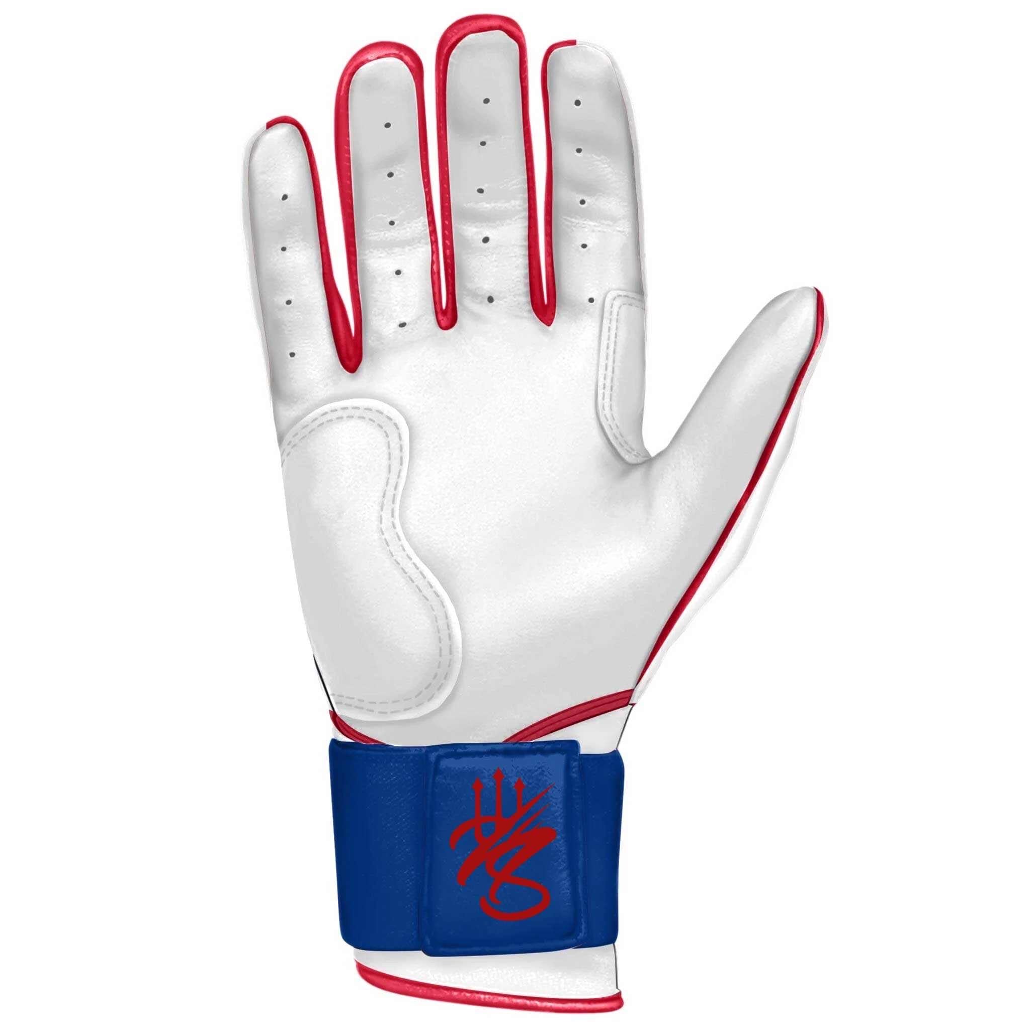 Red white and blue batting gloves on sale