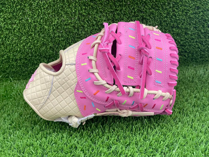 12.5” Steerhide Kip Leather First Baseman Baseball Glove - Pink &amp; Tan (Ice Cream Glove