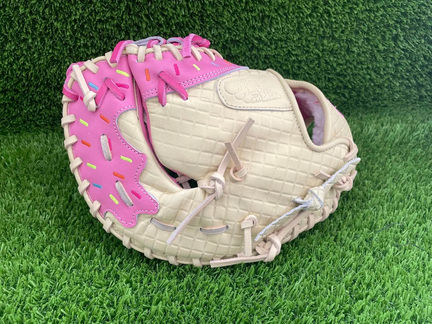 12.5” Steerhide Kip Leather First Baseman Baseball Glove - Pink &amp; Tan (Ice Cream Glove